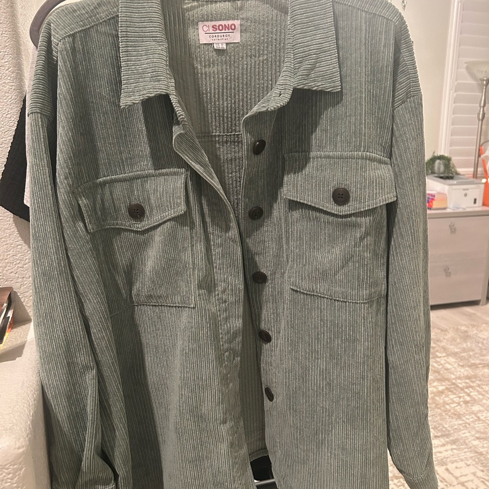 T.J.Maxx Olive Corduroy Utility Jacket